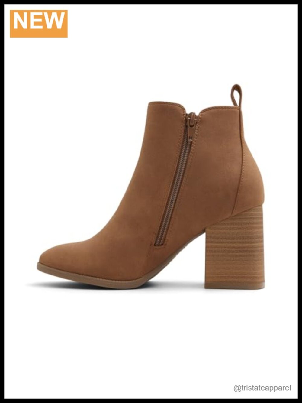 Call It Spring Gwenevere Vegan Ankle Boots Block Heel Almond Toe Zip